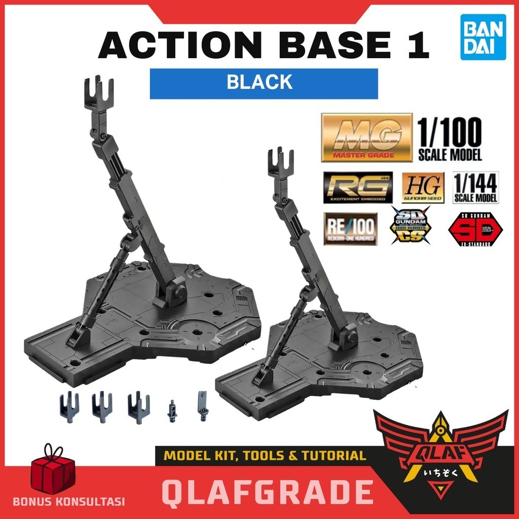 Action Base 1 Black / stand base gundam MG HG