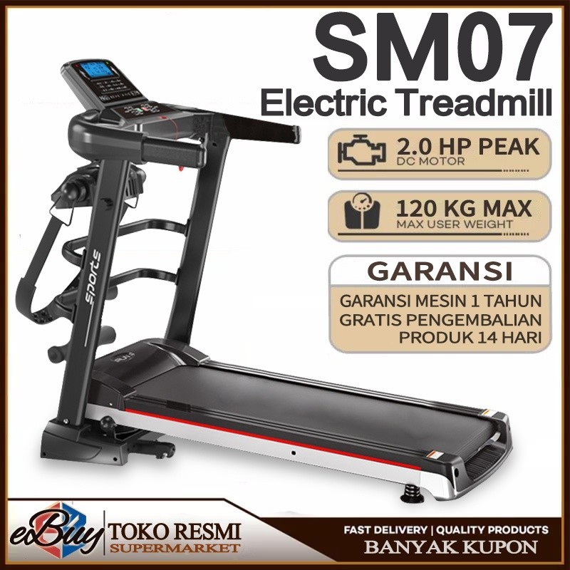 PROMO SPESIAL e-Buy Supermarket Treadmill Elektrik Treadmill Listrik  2.0 HP M5 Peralatan Olahraga T