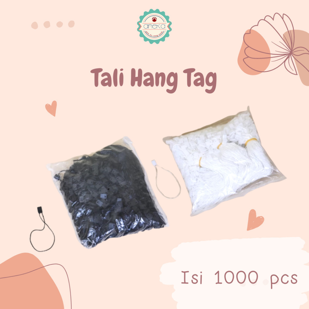 

[PROMO DISKON 50%] Tali Hang Tag / Tag Rope Hitam & Putih Murah Isi 1000pcs [PALING MURAH BISA COD]