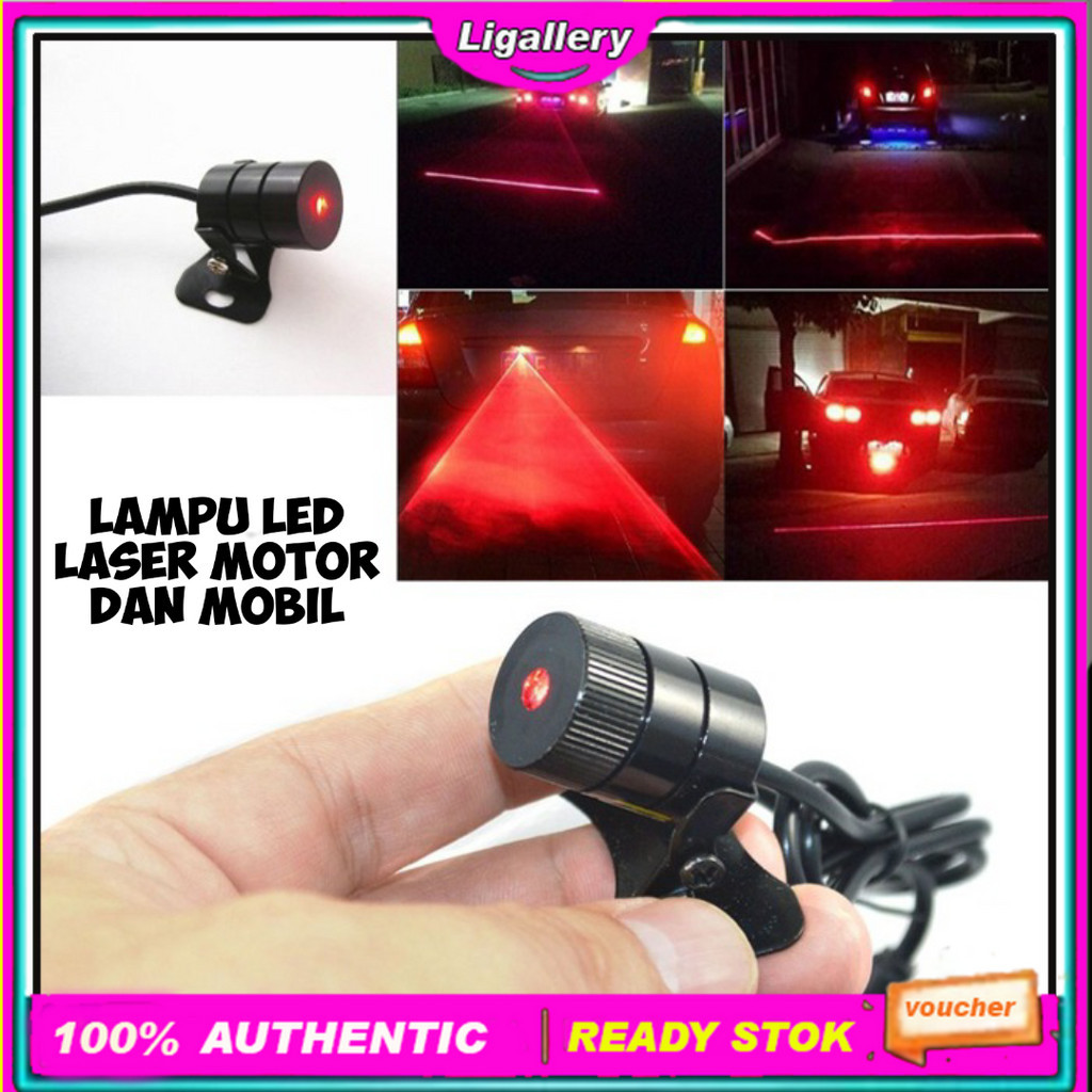 Lampu LED Laser Motor Mobil Foglamp Rear Fog Light Safety Laser Jarak Belakang Mobil
