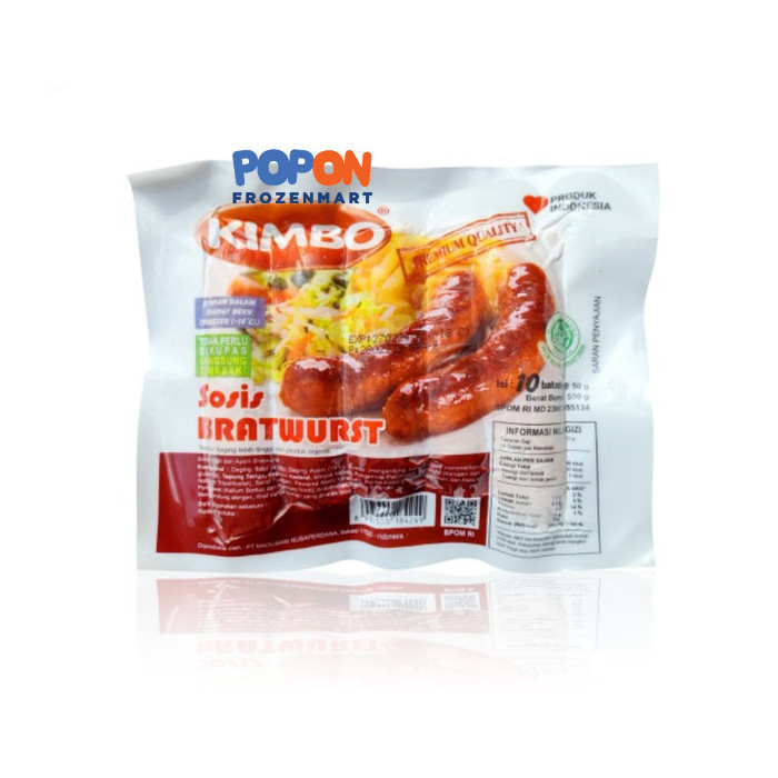 

Kimbo Sosis Sapi Bratwurst Mini Ori / Sosis Bakar Isi 10 500gram