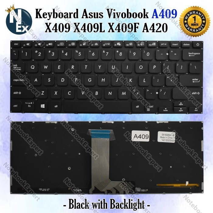 Keyboard Asus Vivobook A416 A416M A416MA A416J A416JP Black Backlight