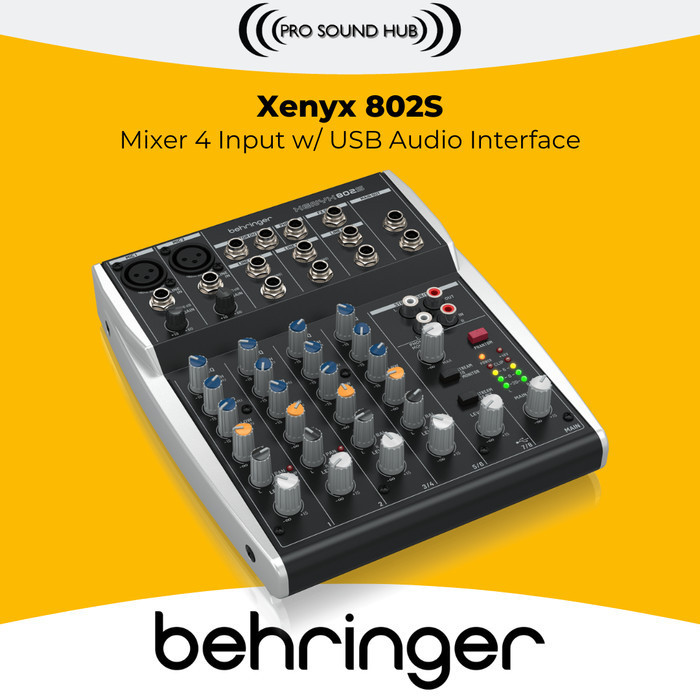 Behringer Xenyx 802S 802 Mixer 4 Channel USB Audio Interface Soundcard