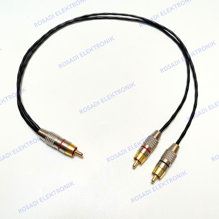 Agen kabel subwoofer 1rca male to 2 rca male y cable splitter pendek - 20 CM