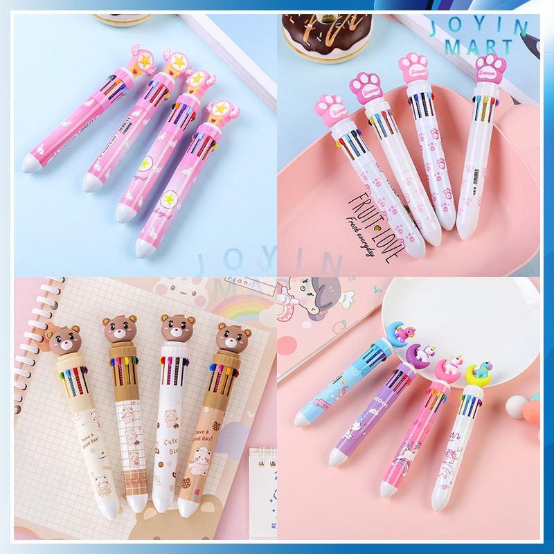 

Pena Karakter Rainbow Pulpen Kartun 10 Warna / Pulpen Karakter Teddy Bear 10 Warna