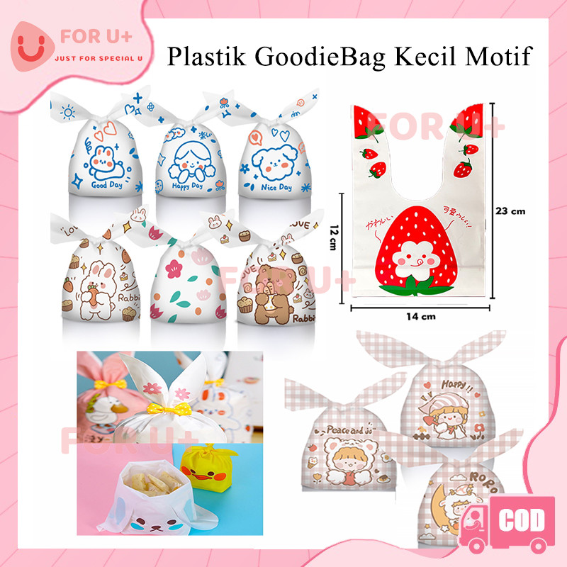 

Plastik GoodieBag Kecil Motif / Kantong Plastik Cookies Lucu Pesta Perayaan