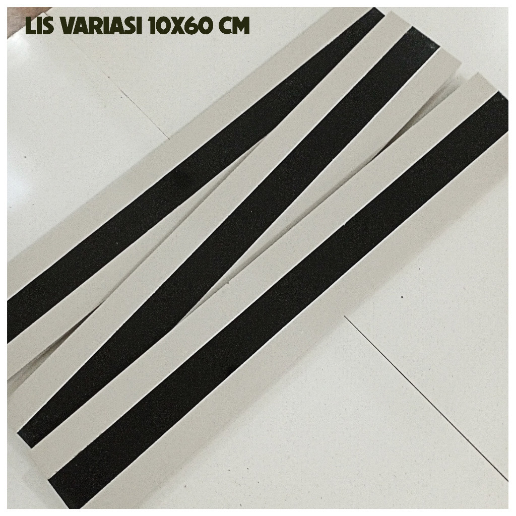 Lis Granit 10x60 mix HT2C Hitam Cream Glossy