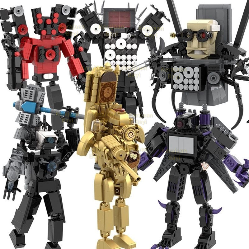 Moc Skibidi Toilet Titan King Monitor Model Building Blocks Mainan LEGO Edukasi Titan TV Man/Titan c