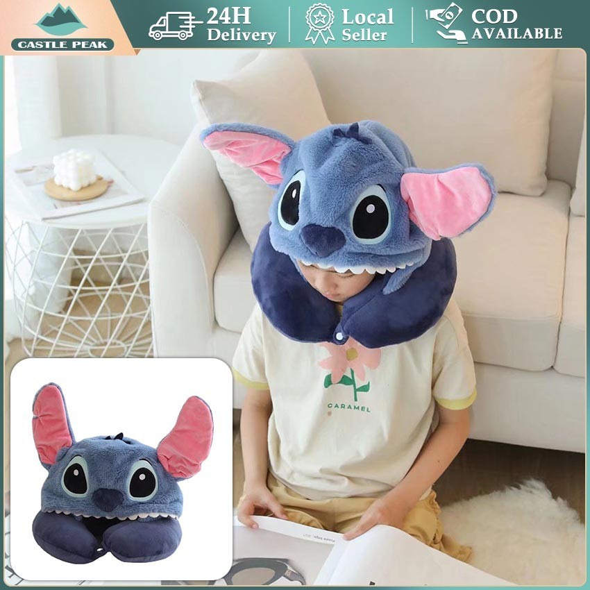 Bantal Leher Lilo Stitch Neck Pillow Travel