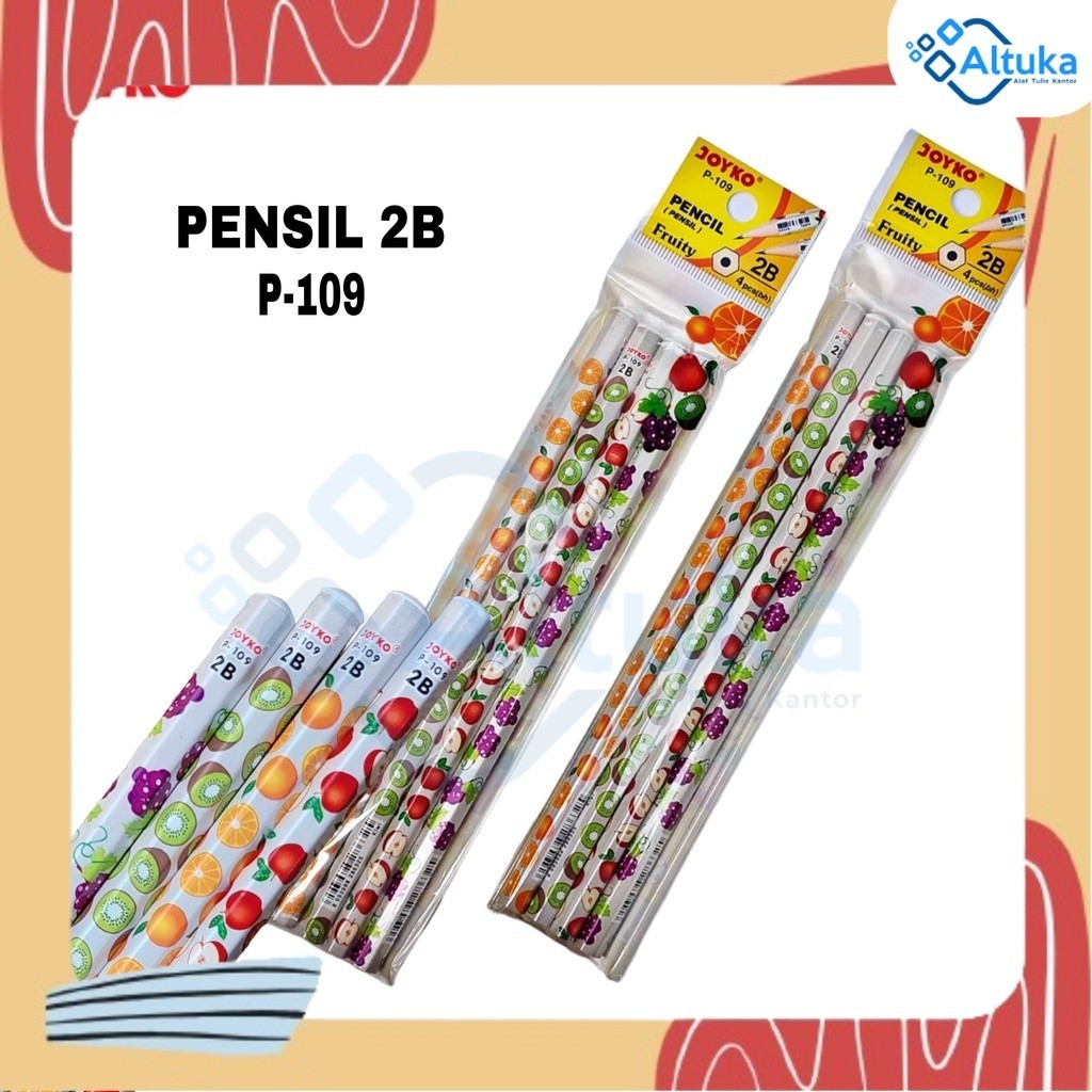 

(4Pcs) Pensil 2B / Pensil Raut 2B P-109 Fruit Series Joyko