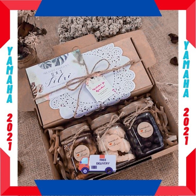 

KADO HAMPERS PASTRY ISIAN BANYAK FULL / HAMPERS KUE MINIMALIS KEMASAN JAR/gift natal/ ramadhan/IMLEK/giftbox/kado ulang tahun/graduation / SIAP KIRIM AMAN IDUL FITRI 1445
