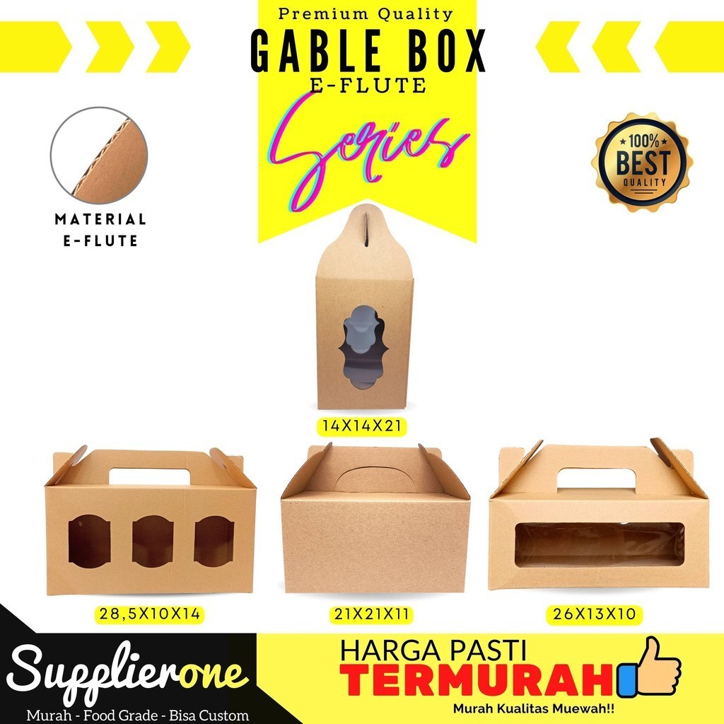 

Gable Box 26X13X10 / Dus Souvenir / Gable Box Kraft / Box Hampers / Dus Souvenir Jendela / Dus Kue / Dus Roti