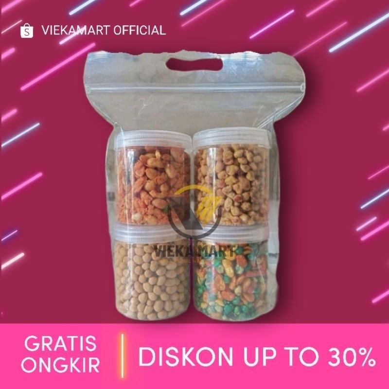 

Paket Kacang 4 toples | paket hampers kacang