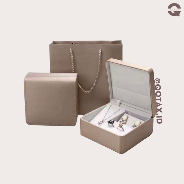 Kotak Perhiasan Mewah Satin / Jewelry Box Set / Jewelry Set - Cream