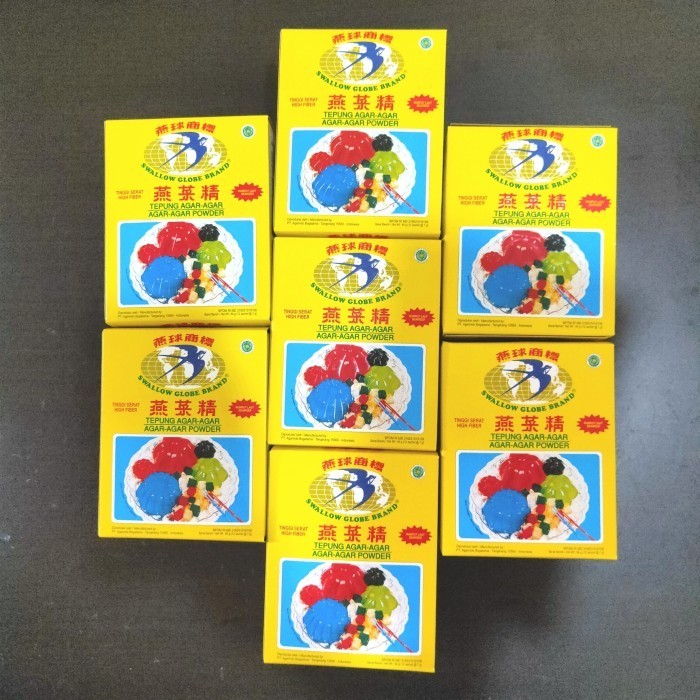 AGAR AGAR SWALLOW GLOBE PLAIN PUTIH 1 BOX - AGAR AGAR SAJA