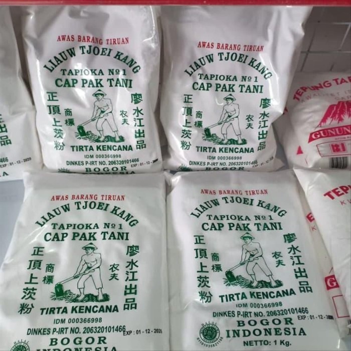 

Tepung Tapioka no 1 Sagu Cap Pak Tani Liauw Tjoei Kang 1 kg