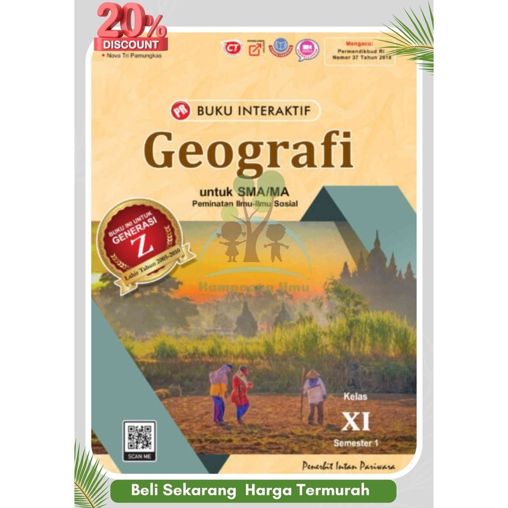 Buku Pr/Lks K13 Geografi SMA/MA Kelas 11/XI Semester 1  Intan pariwara Tahun 2024 Terbaru