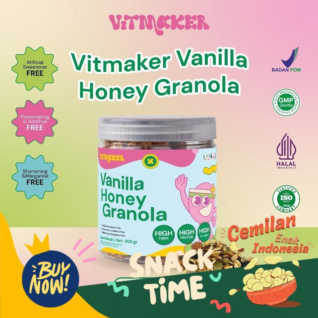 

Special Diskon Vitmaker Vanilla Honey Granola snack oatmeal sehat diet tinggi serat