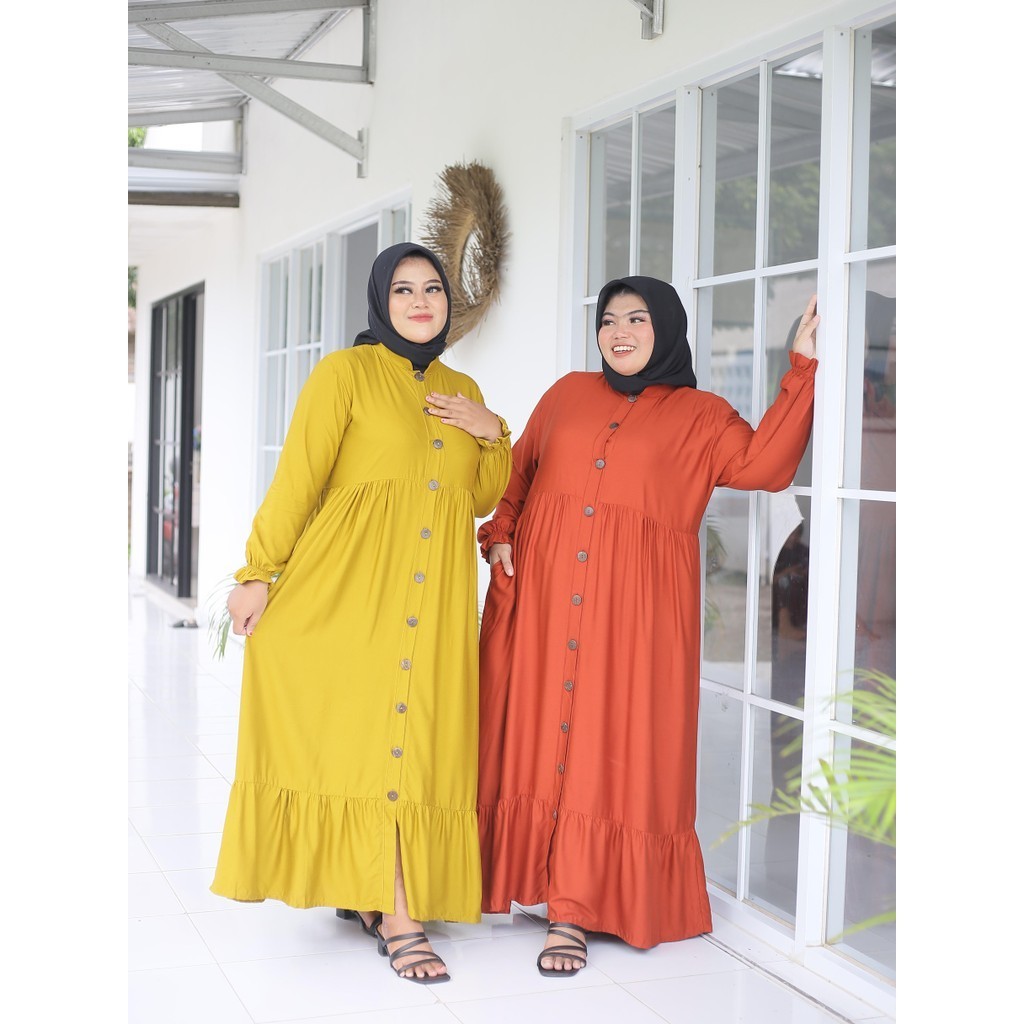 (LD 100,110,120)Longdress Gamis Sasa / Bahan Rayon Twill / Baju Lebaran