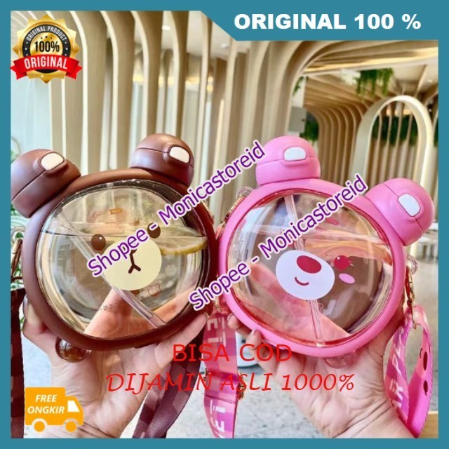 Botol Minum 2 In 1 Botol Minum Berkarakter 2in1  Botol Minum Anak Karakter Beruang 100% ORIGINAL