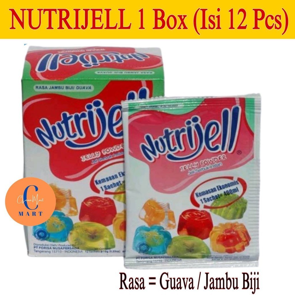 

Nutrijel Jelly Instant 10gr Rasa Guava Jambu Biji Kemasan Ekonomis 1 Pack / 12 Sachet