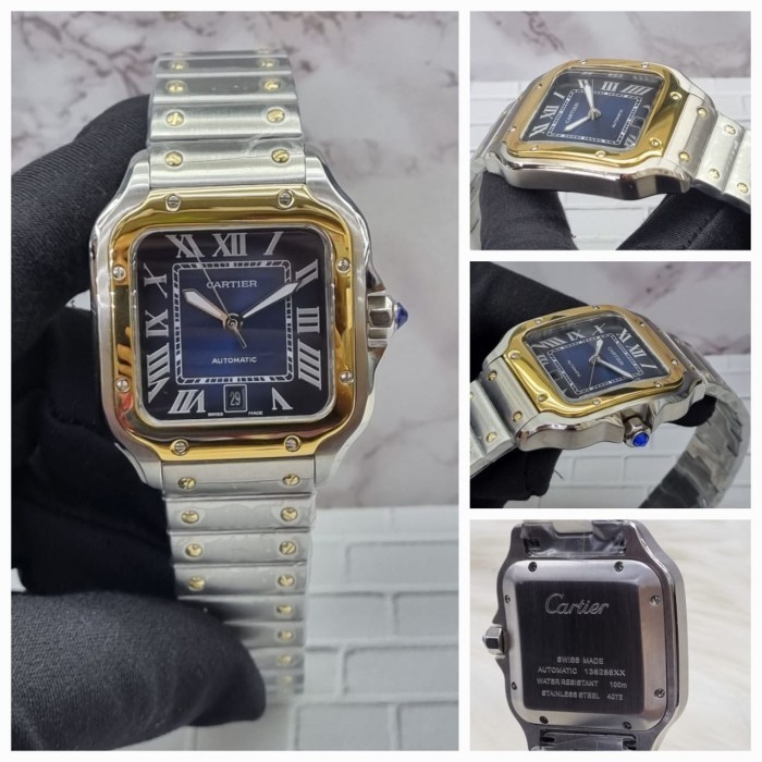 Jam tangan cartier automatic mewah termurah jam tangan automatic rantai body gold 40mm