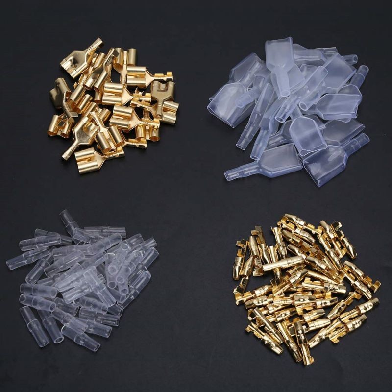 200Pcs Skun Female Dobel Cabang Skun Bulat Kecil Double Bulat Konektor Sambungan Kabel Motor Mobil