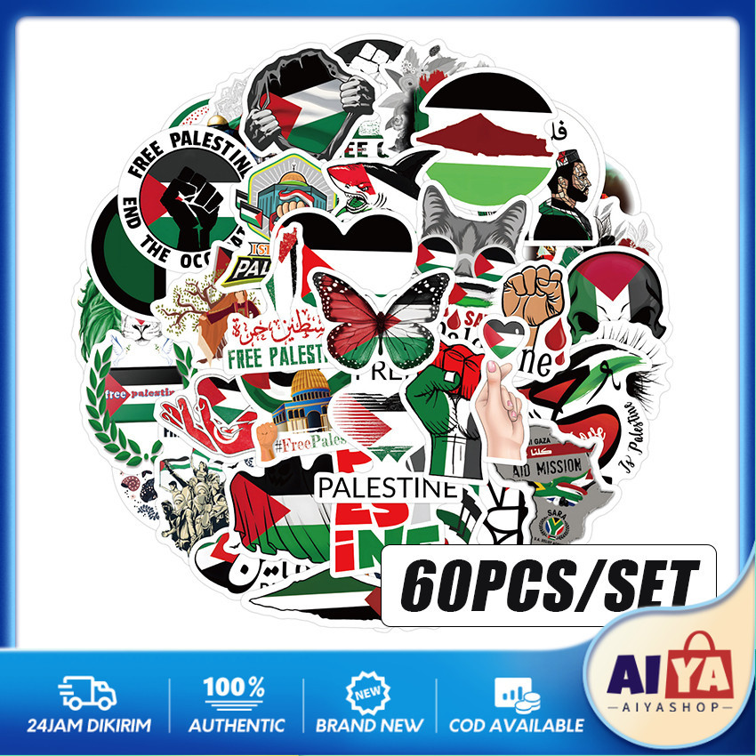 

60Pcs Stiker Free Palestine Sticker Stand With Palestine Save Palestina Aesthetic Vinyl Untuk Laptop Hp Cangkir Ipad Tablet