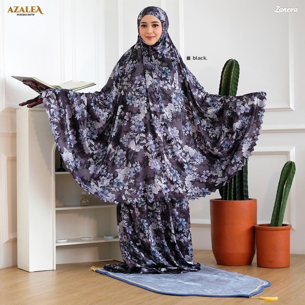 Zaneva - Mukena Motif Armany Silk | Lily | Azalea by Zaneva | Mukena Silk Premium Motif Bunga Lembut