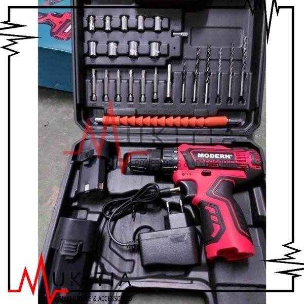 MODERN M13 SET M-13 Mesin Bor Baterai Cordless 12 volt / Modern Cordless Drill M-13 Set