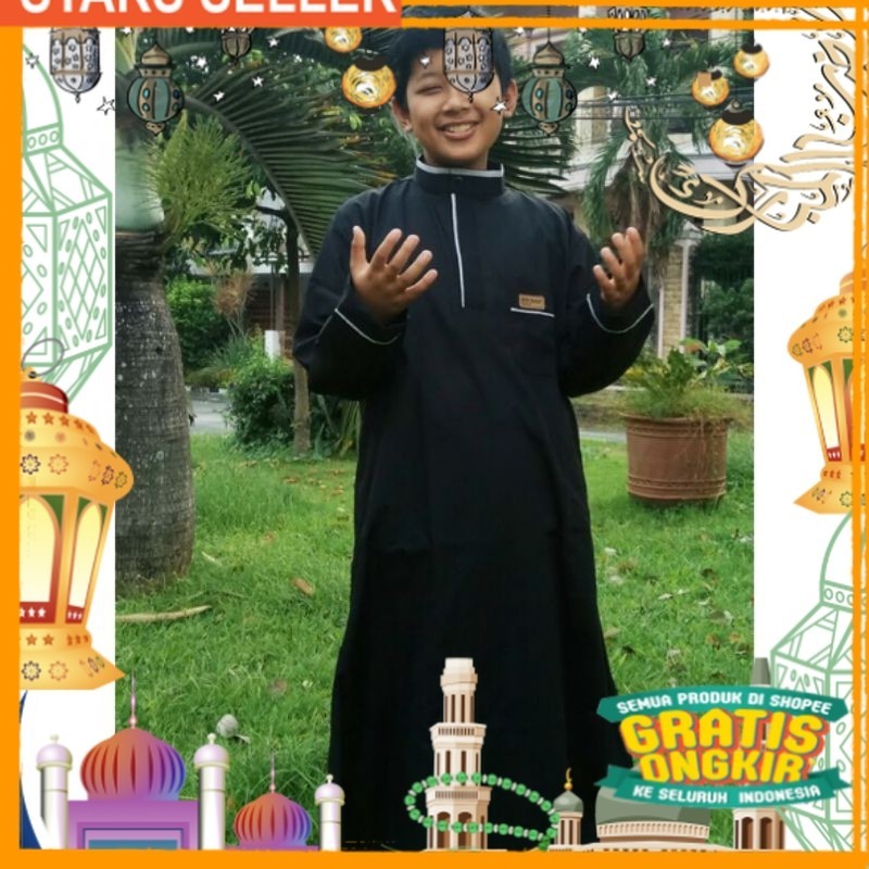 Gamis / Jubah Anak 2th - 14th Laki Busana Muslim Bahan Katun Toyobo/ Pink Dusty Fanta Merah muda