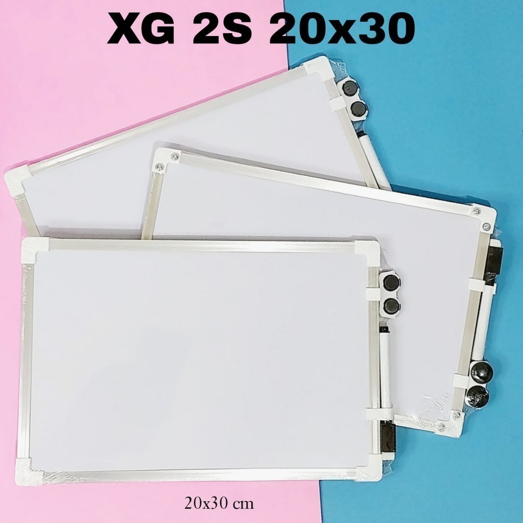 

MJ White Board Polos 2 Sisi 20x30/Papan Tulis Putih/Papan Gantung