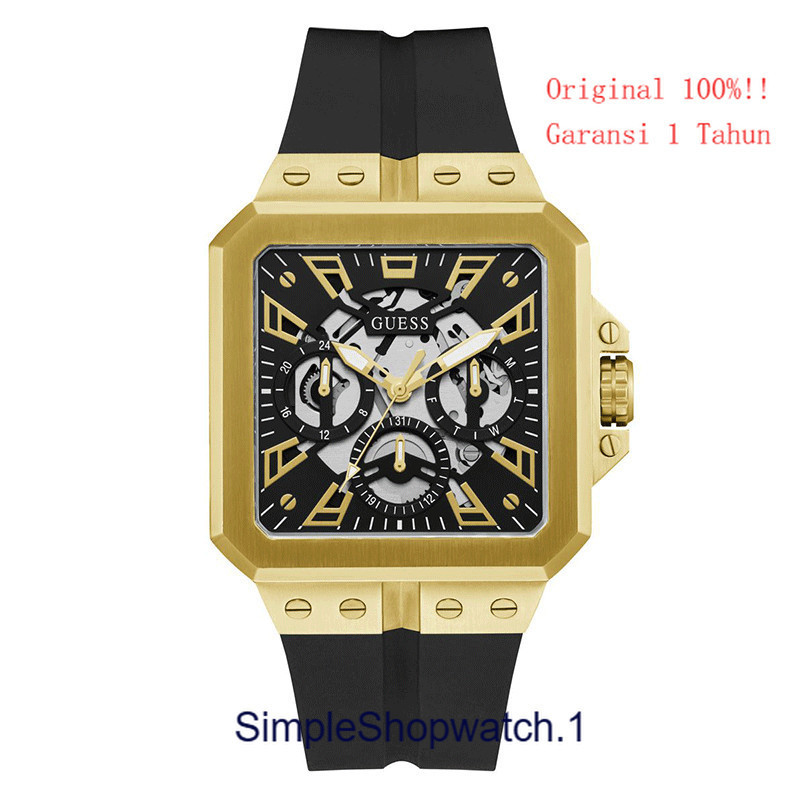 Original 100% GUESS GW0637G2  LEO Gold Jam Tangan Pria  Multi Fungsi Garansi Resmi 1 Tahun