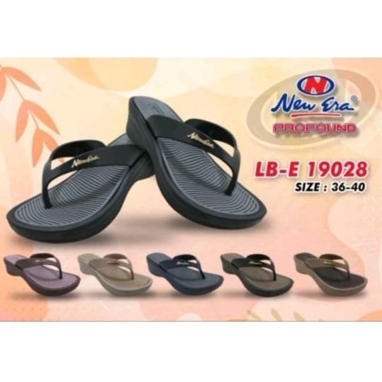 NEW ERA LB-E 19028 & LB-E 15163 Sandal wedges karet jepit wanita sandal kasual wanita Berkualitas Em