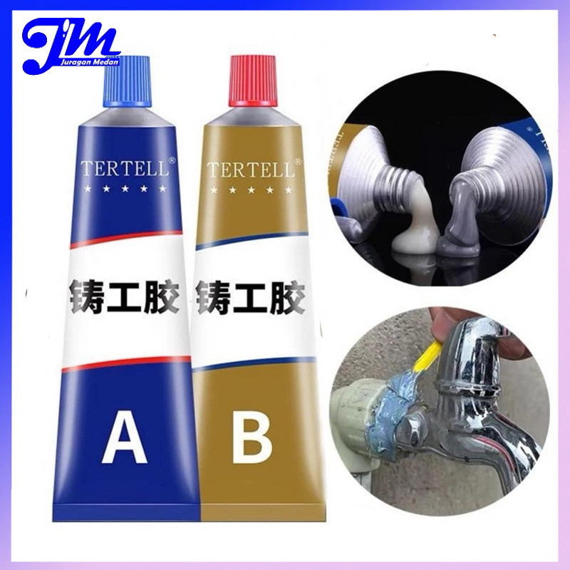 

Lem Logam Lem Besi Kafuter Lem Caster Glue A+B Metal Repairing Adhesive Glue 100g