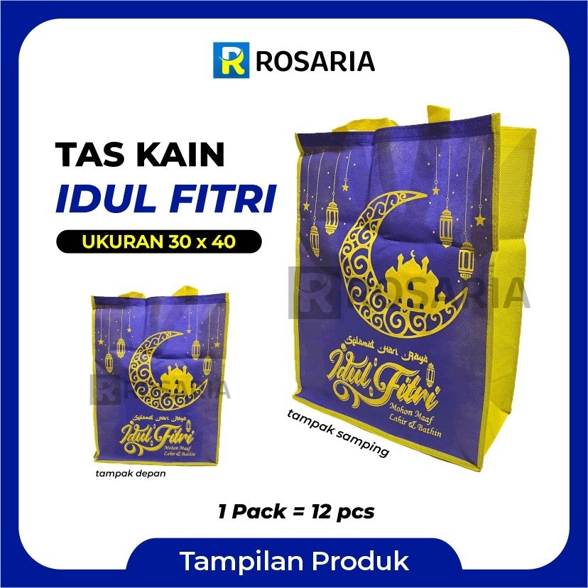 

Tas Kain IDUL FITRI UK 30X40 Goodie Bag Hampers Series Makanan Minuman Parsel Sembako Parcel