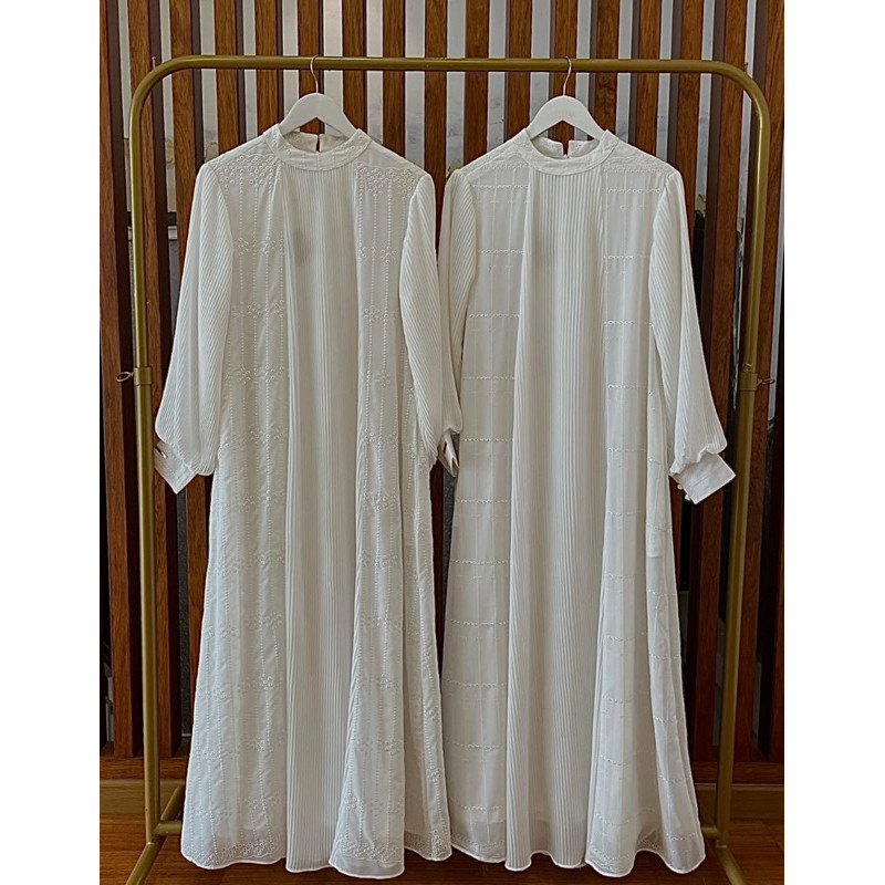 Syifa Dress,  Gamis Amori Desain   Original  Edisi Putih Branded Premium