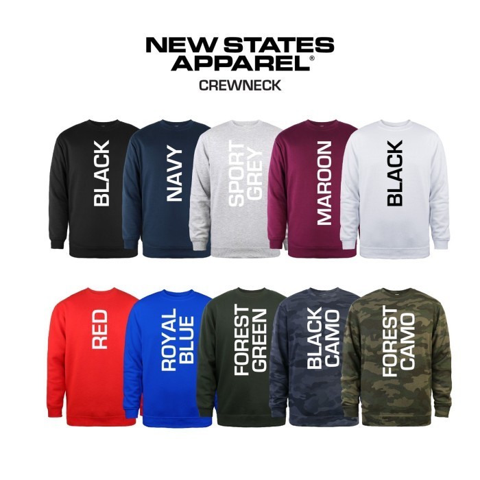 Crewneck New States Apparel 9000 - Putih, S