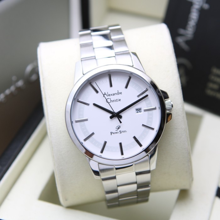 JAM TANGAN PRIA ALEXANDRE CHRISTIE AC 1034 AC1034 ORIGINAL - silver