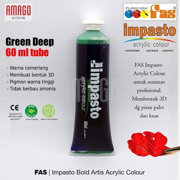 

Cat Akrilik Lukis FAS Impasto Acrylic Professional Paint - 60 ml - Green Deep