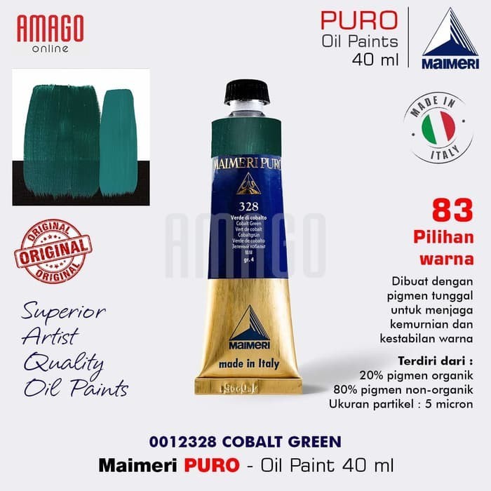

MAIMERI Puro - Oil Paint - Cobalt Green - 40ml - M0012328