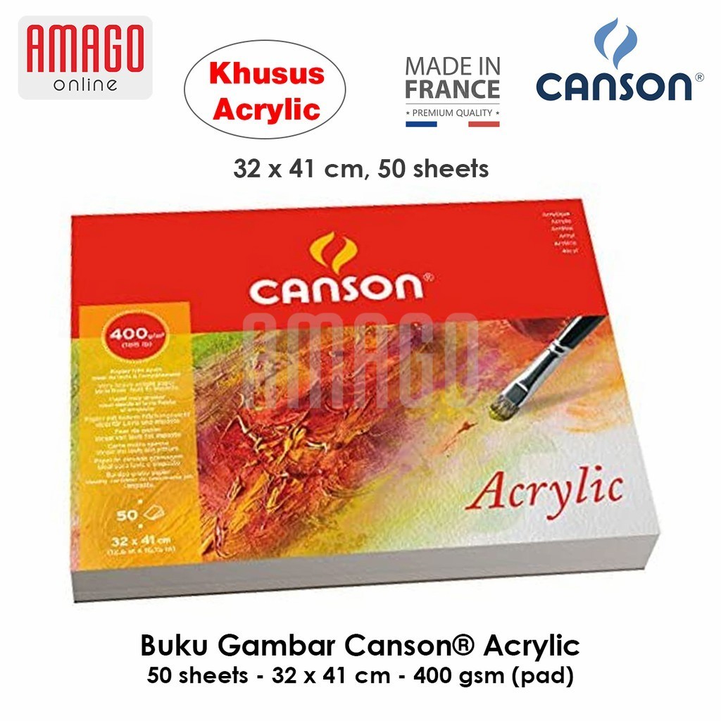 

CANSON Acrylic Paper - 50 Sheets - 32 x 41 cm - 400 gram - 200807413