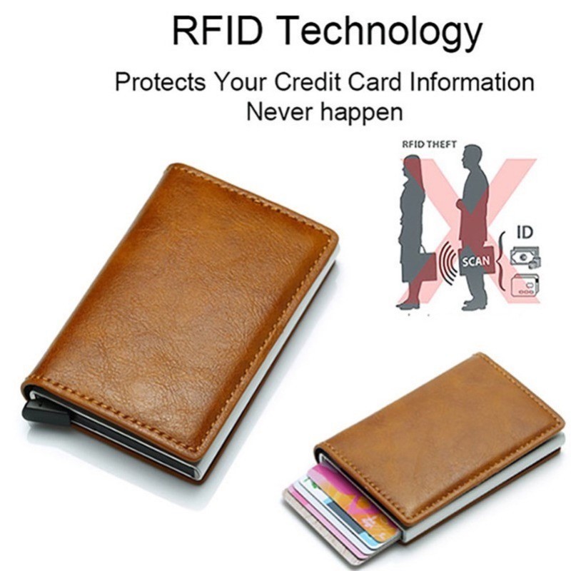 HEMAT CSONLINEMALL DOMPET PRIA KULIT WALLET CARD HOLDER RFID MINI SMART WALLET