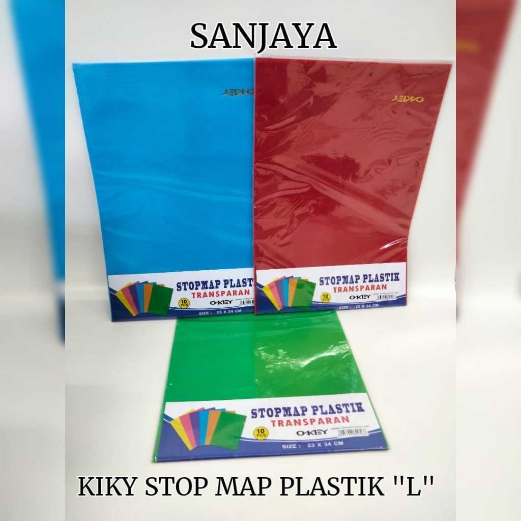 

(HASANS HOME)Kiky Stopmap Plastik Map L Transparan Folio F4 / Stopmap Plastik Kiky / Kiky Stop Map Plastik "L