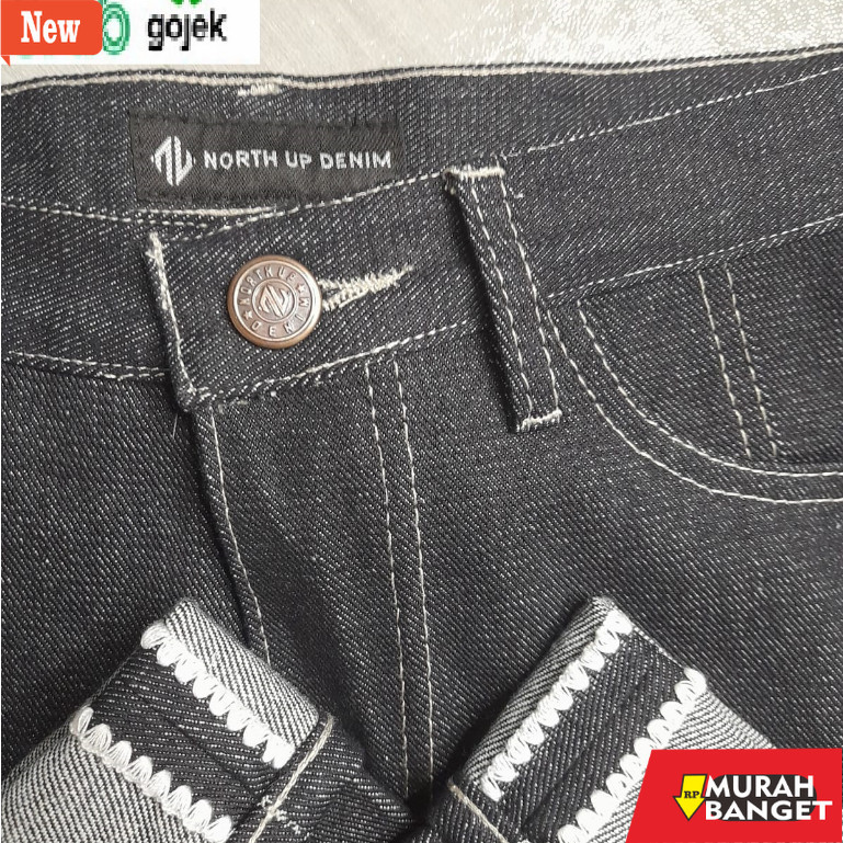 Celana denim pria- CELANA DENIM SELVEDGE NORTH UP DARK INDIGO RED LINE SHELSTICH