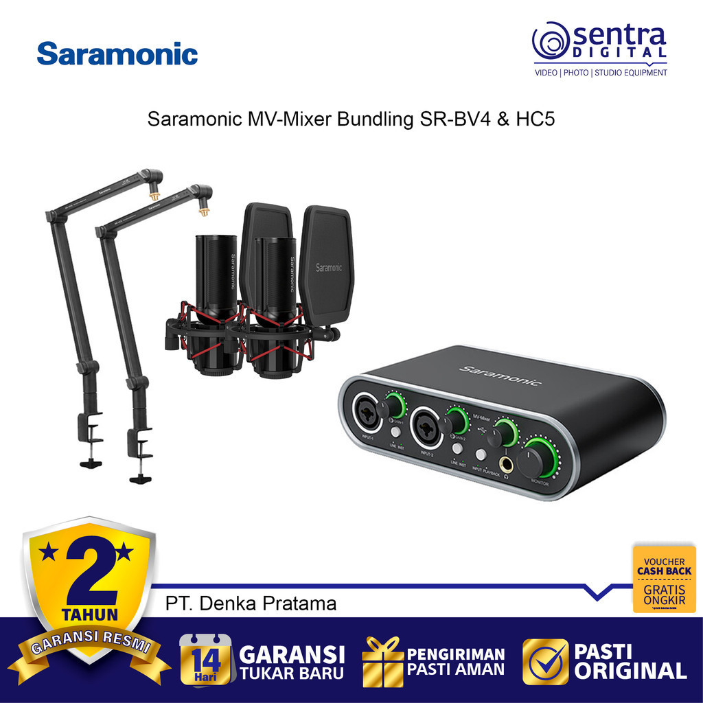 Saramonic Podcast Setup Paket 2 Orang SR-BV4 Mic