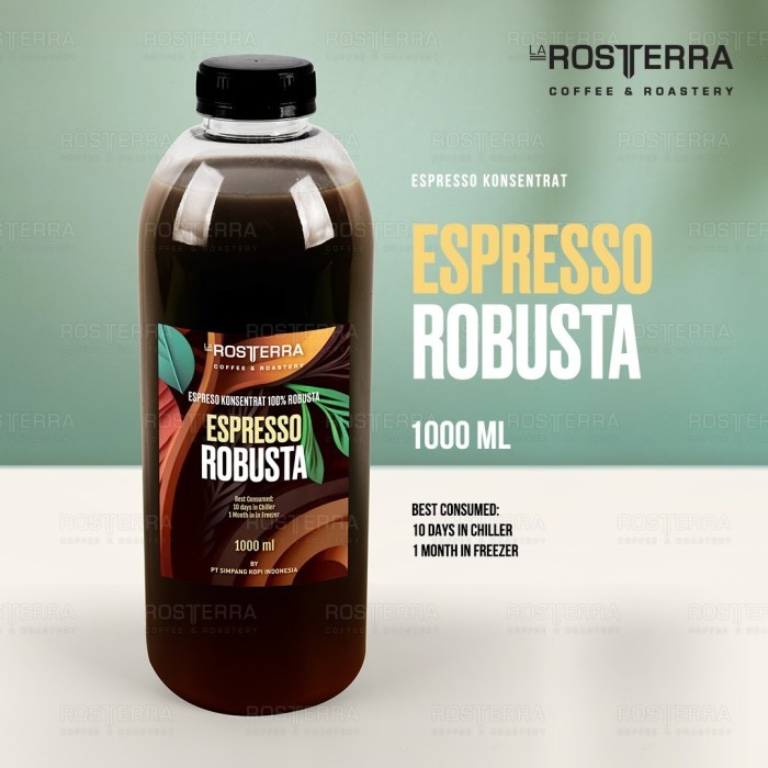 

Espresso Cair Full Robusta Konsentrat kopi Murni 1 liter LaRosterra