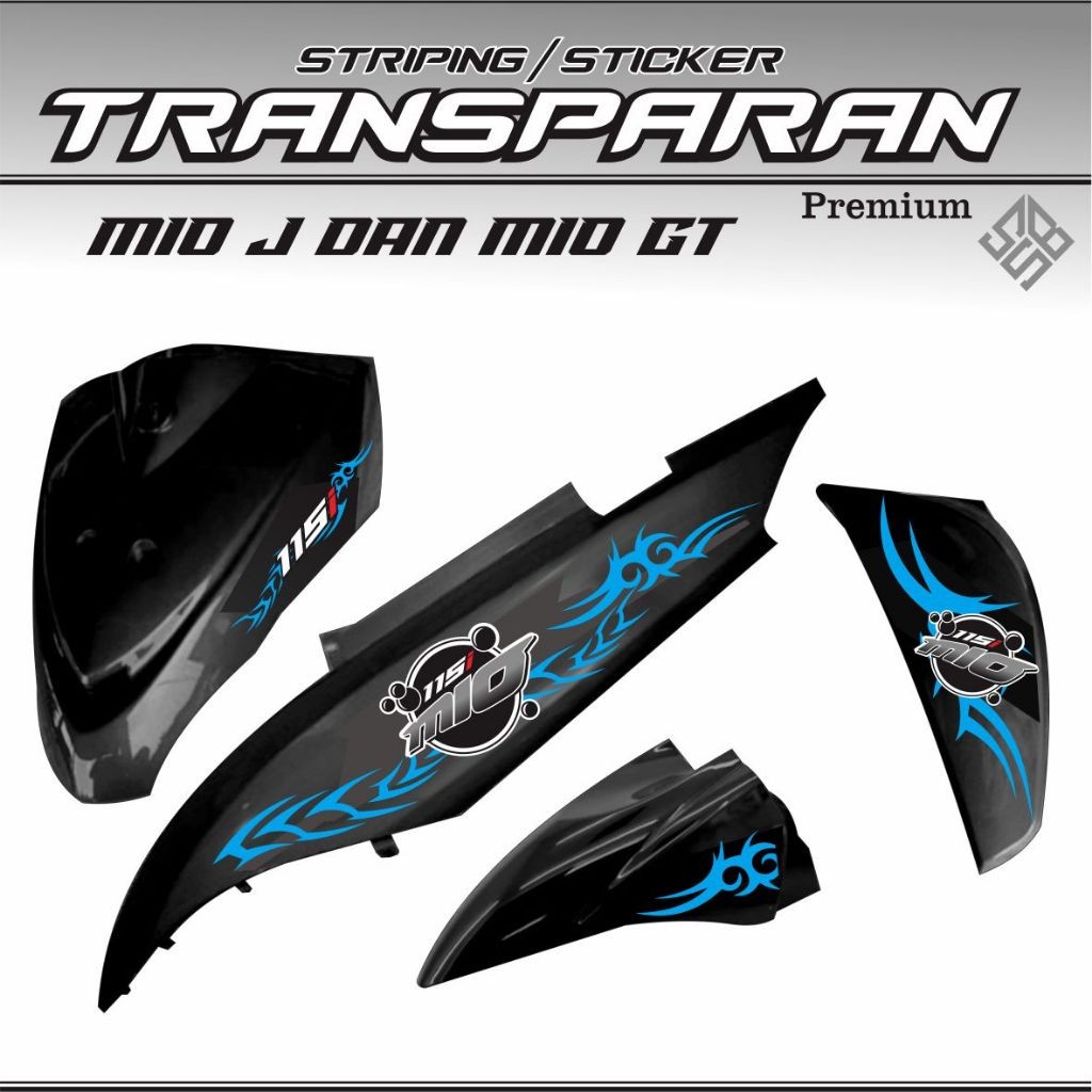 STRIPING TRANSPARAN MOTOR MIO J MIO GT VARIASI MIO GT MOTIF VARIASI