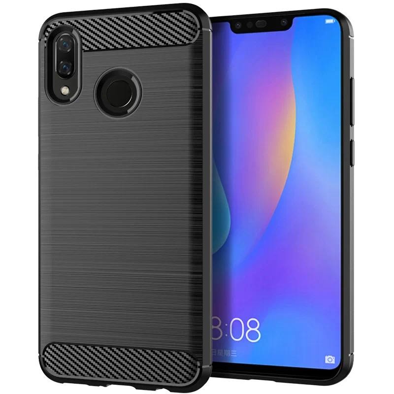 Casing HP Fashion Huawei Y9 2019  Huawei Y8S Casing TPU Tekstur Serat Karbon Silikon Lembut Penutup 