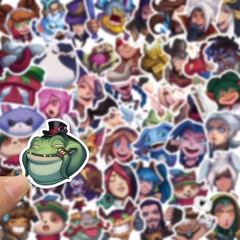 

10/30/50PCS Cartoon League of Legends Funny Expression Stationery Sticker Shockproof Creative School Supplies Collectibles